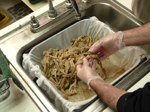 Cleaning the fiber